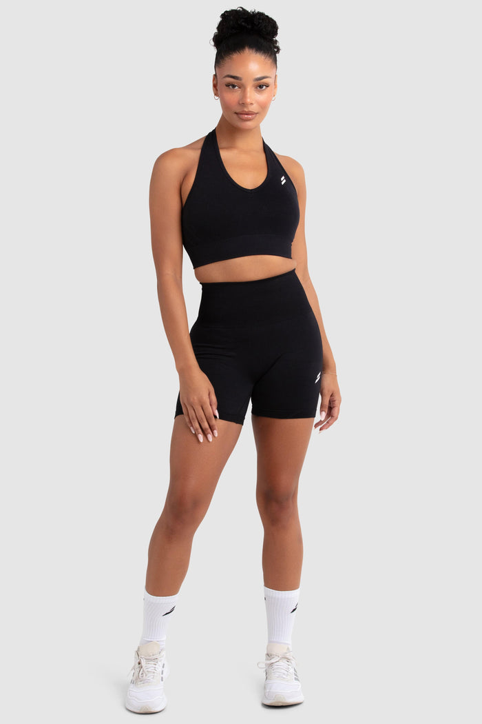 Hyperflex 2 Halter Neck Crop - Jet Black