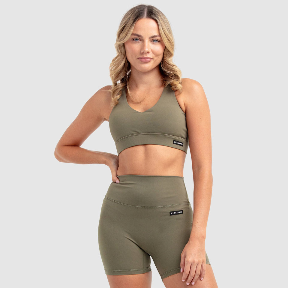 Genesis Seamless Shorts - Khaki Green  high waisted seamless gym shorts –  Official Gymwear