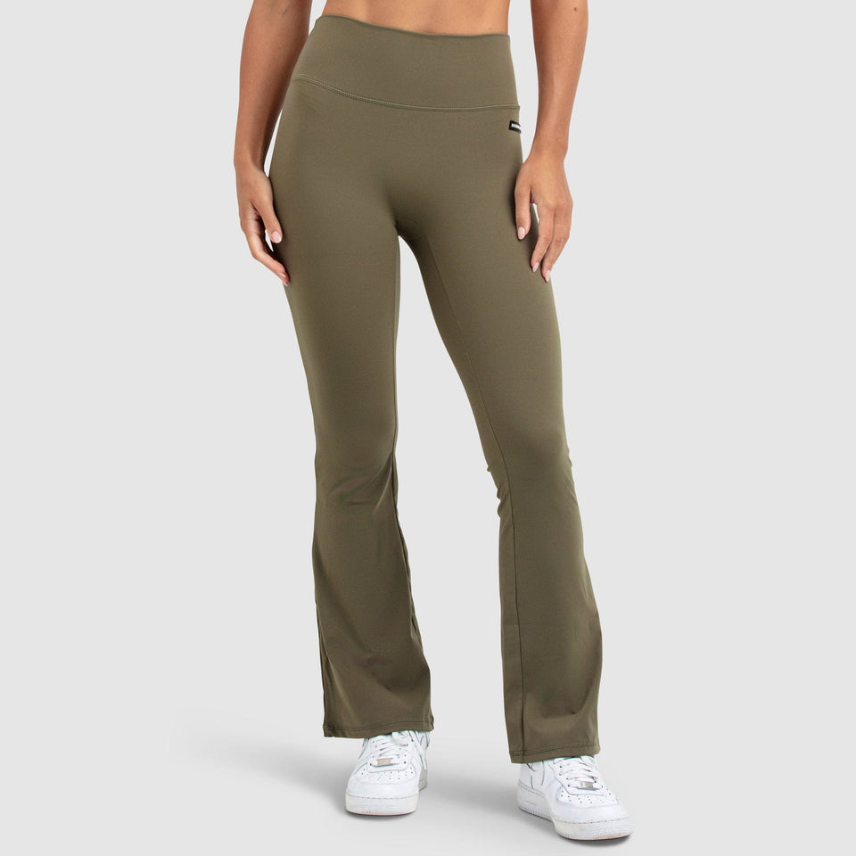 Buy Solid Compression Fit and Flare Leggings